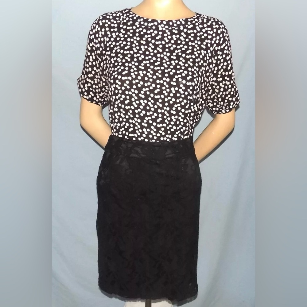 Chic Sunny Leigh Black Lace Micro Mini Pencil Skirt